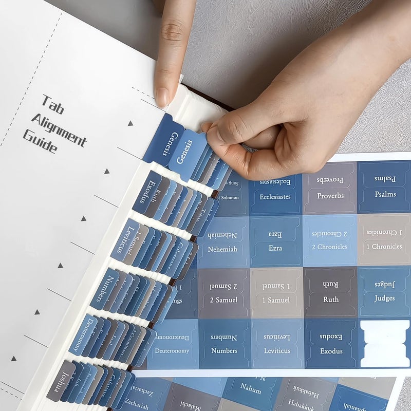 Uzriyl Bible Tabs  Bible Study Supplies  Laminated Blue Bible Journaling Tabs for Men Women Kids  Large Print Bible Labels Index Tabs  Christian Gifts  Bible Book Accessories for Personalized Bible - Image 3